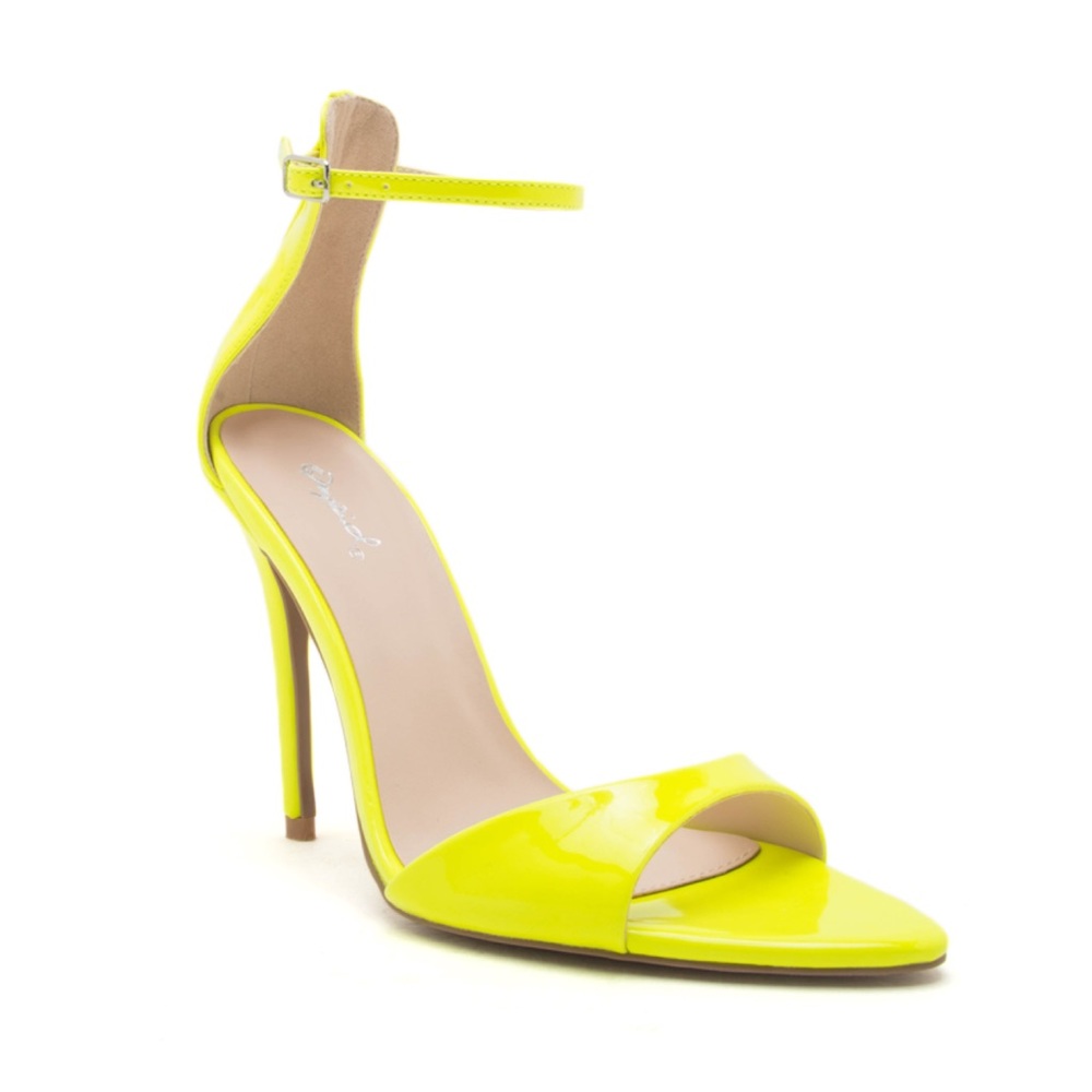 Mia neon yellow heel pump
